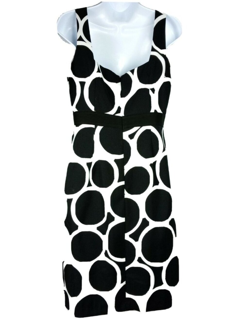 London Times Mod Summer Dress 6 Black White Sheath Retro Inspired Polished Chic - Picture 4 of 7